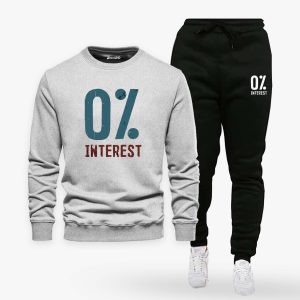 Zero Percent Interest Contrast Printed Winter Tracksuit For Men