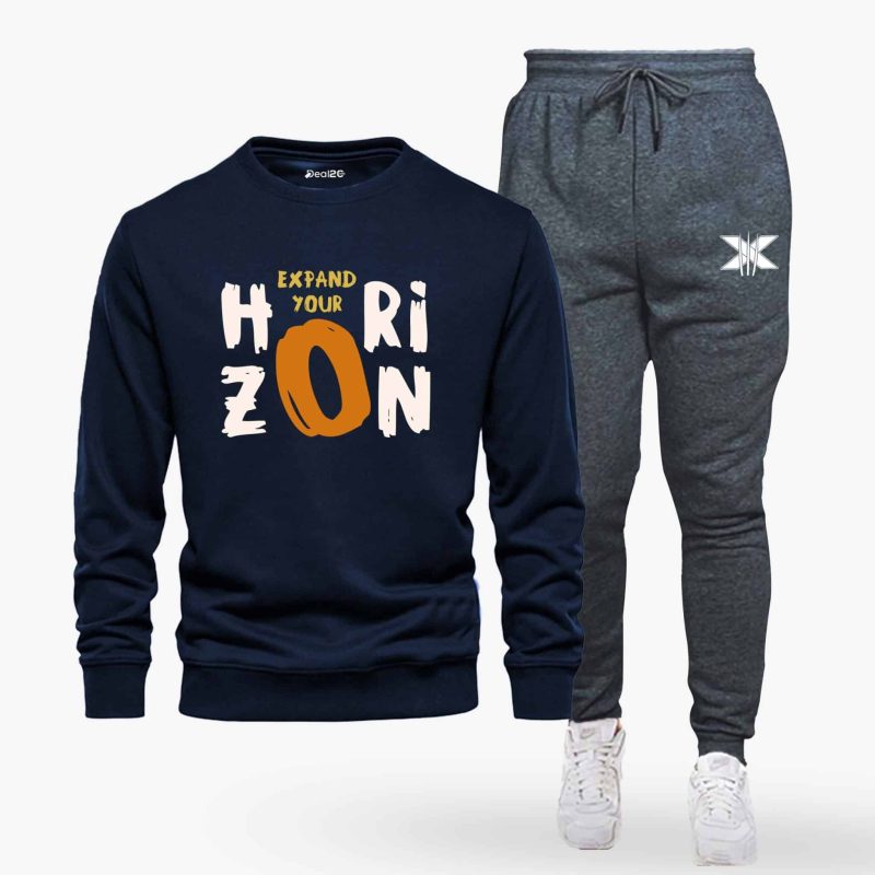 17 Horizon X Contrast Printed Winter Tracksuit For Men