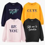 Pack of 4 Paradise Cute You Printed Sweatshirt For Girls