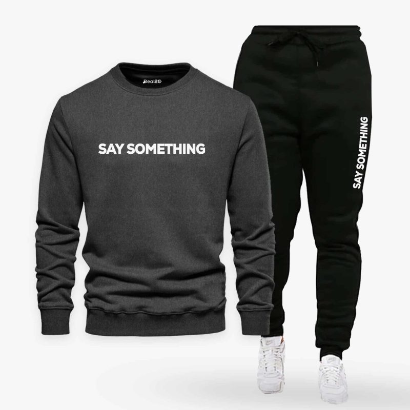 20 Say Something CB Contrast Printed Winter Tracksuit For Men