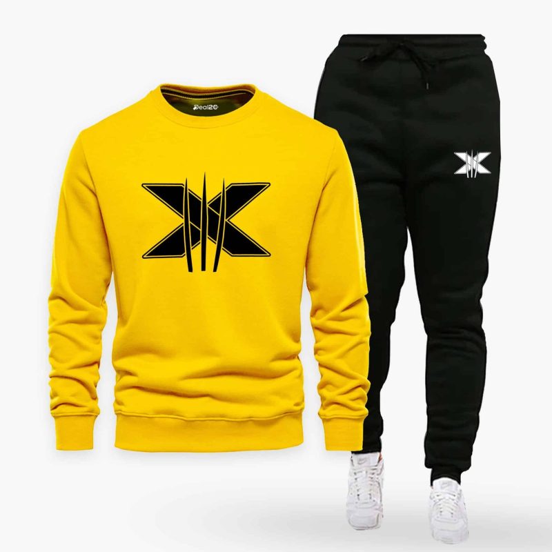 22 Wolverine X YB Contrast Printed Winter Tracksuit For Men