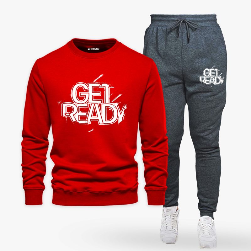 Get Ready Contrast Printed Winter Tracksuit For Men