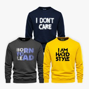 Pack of 3 Dont Lead Hard Printed Sweatshirts For Men