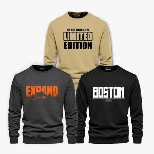 Pack of 3 Limited Boston Adventure Printed Sweatshirts For Men