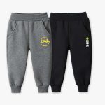 Pack of 2 Smile Dino Printed Fleece Kids Long Sweatpants