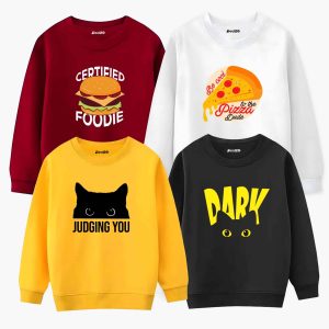 Pack of 4 Dark Certified Dude Printed Sweatshirt For Girls