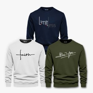 Pack of 3 Limitless Faith Printed Sweatshirts For Men