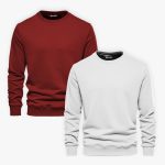 Bundle of 2 Mahron and White Basic Sweatshirts For Men