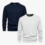 Bundle of 2 Navy Blue and White Basic Sweatshirts For Men