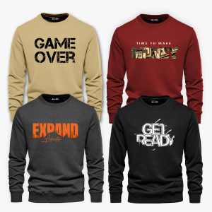 Pack of 4 Ready to Expand Game Time Printed Sweatshirts For Men