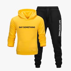 Say Something Printed Winter Tracksuit for Men