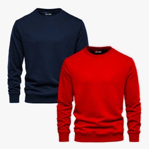 Bundle of 2 Red and Navy Blue Sweatshirts For Men