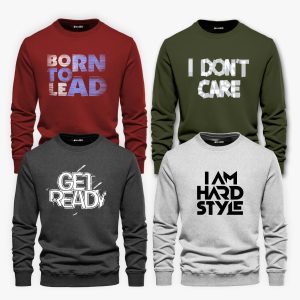 Pack of 4 Get Care Born Style Printed Sweatshirts For Men