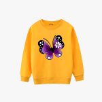 Butterfly Printed Winter Sweatshirt For Girls