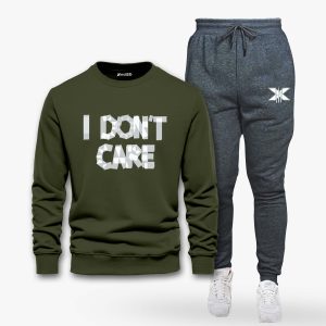 I Dont Care AC Contrast Printed Winter Tracksuit For Men