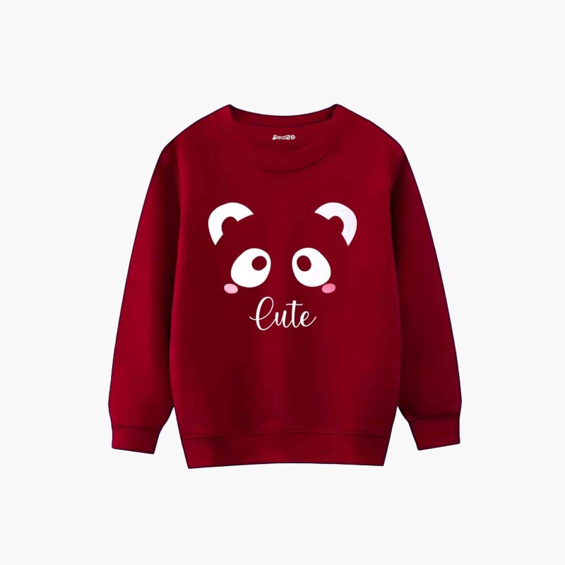 Cute Cat Printed Winter Sweatshirt For Girls
