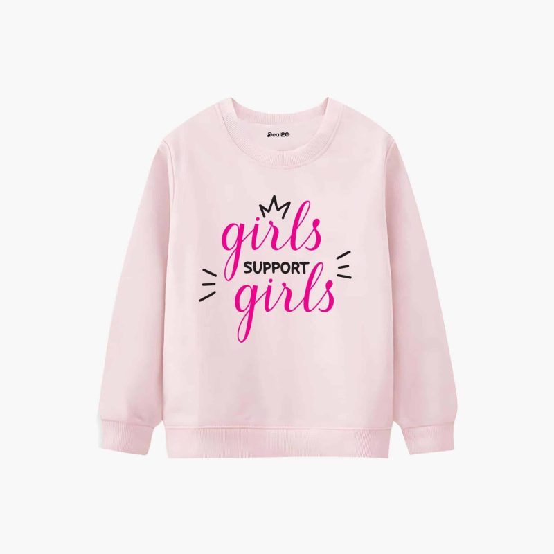 Girls Support Girls Printed Winter Sweatshirt For Girls