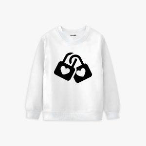 Heart Lock Printed Winter Sweatshirt For Girls