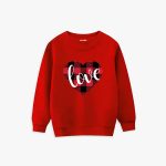 Love Heart Printed Winter Sweatshirt For Girls