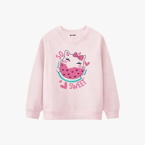 So Sweet Printed Winter Sweatshirt For Girls