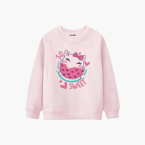 So Sweet Printed Winter Sweatshirt For Girls