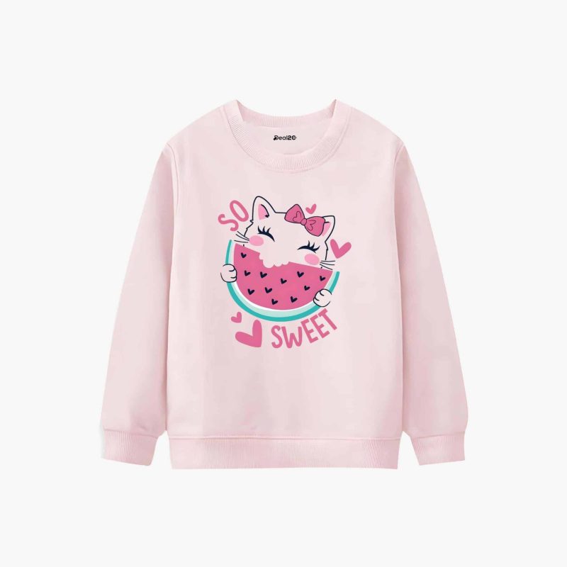 So Sweet Printed Winter Sweatshirt For Girls