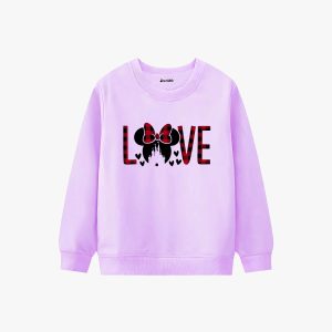 Love Printed Winter Sweatshirt For Girls