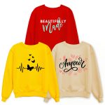 Pack of 3 Butterfly Beat Amour Printed Sweatshirt For Women