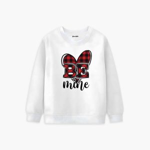 Be Mine Printed Winter Sweatshirt For Girls