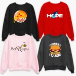 Pack of 4 Hope Certified Bee Pizza Printed Sweatshirt For Women