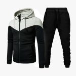 Contrast Panel Drawstring Winter Winter Tracksuit for Men