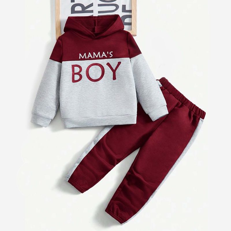 Mama Boy Printed Hooded Tracksuit For Kids