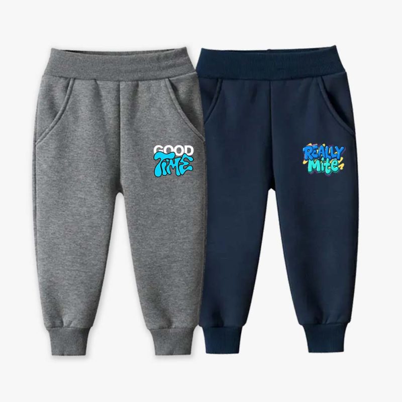 Pack of 2 Good Time Really Mite Printed Fleece Kids Long Sweatpants