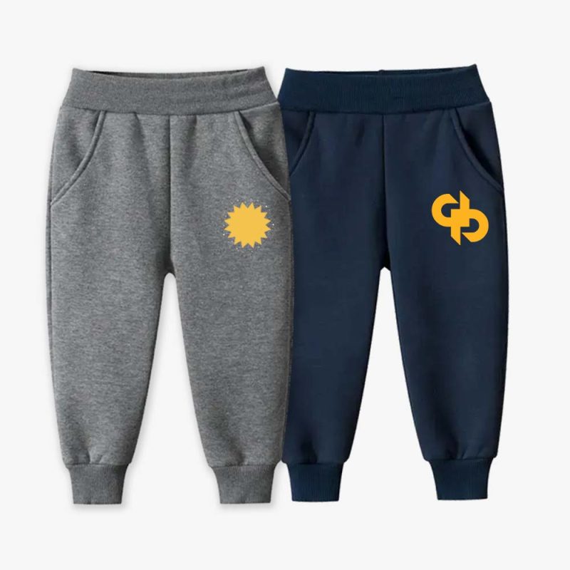 Pack of 2 Sun Style Printed Fleece Kids Long Sweatpants