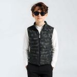 Camouflage Fashionable Stylish Sleeveless Puffer Vest Jacket with Stand-Up Collar For Tween Kids