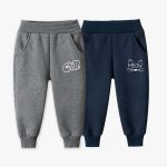 Pack of 2 Chill Meow Printed Fleece Kids Long Sweatpants