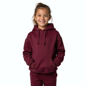 Maroon Winter Hooded Tracksuits For Girls