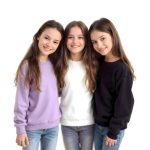 black, purple and white Bundle of 3 BPW Sweatshirt For Girls