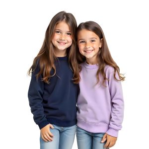 Bundle of 2 Navy Blue and Purple Sweatshirt For Girls