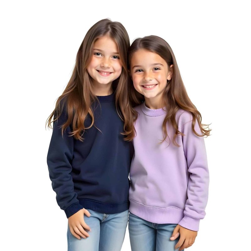 light purple and navy blue Bundle of 2 Navy Blue and Purple Sweatshirt For Girls