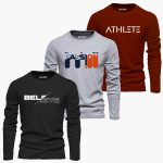 Pack of 3 Athlete Passion Believe Printed Long Sleeves T-Shirts