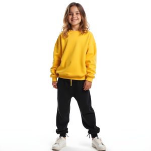 Girls YB Contrast Tracksuit Sweatshirt Tracksuit For Girls