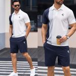 Men Casual Short Shirt With Contrasting Color Deer Pattern Summer Short Suit