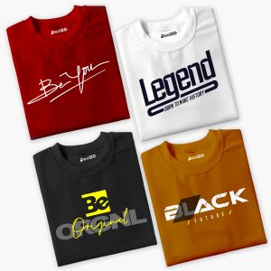 Pack of 4 Be Original Black Legend Printed Summer T-Shirts For Tween Kids