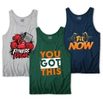 Pack of 3 Got Fitness Freak Printed Tank Tops For Mens