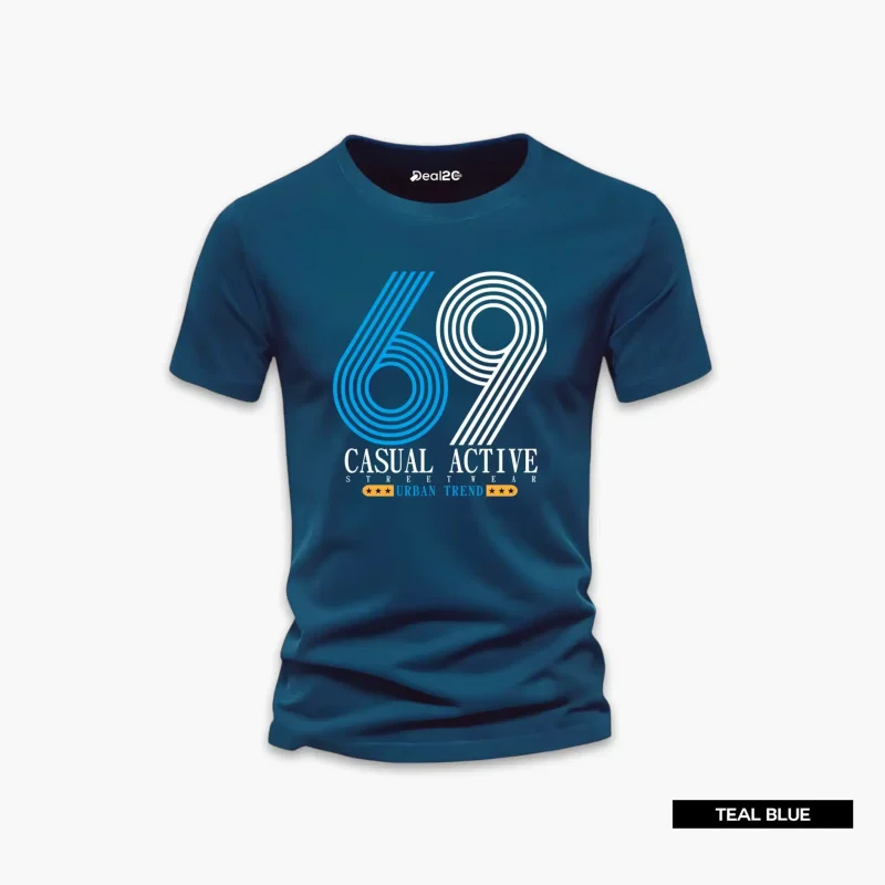 Casual Active 69 Printed Half Sleeve T-Shirt For Men