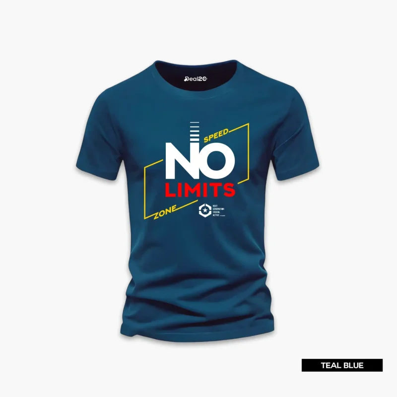 186 No Limits Printed Half Sleeve T-Shirt For Men