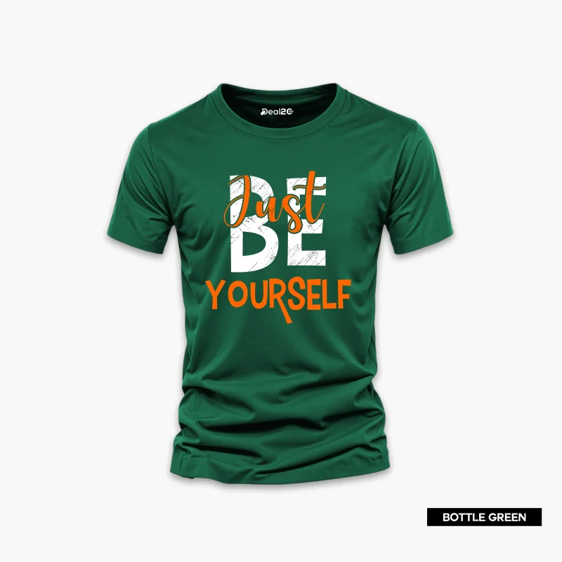 Just Be Yourself Printed Half Sleeve T-Shirt For Men