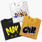 Pack of 3 Chill Dark Dino Printed Summer T-Shirts