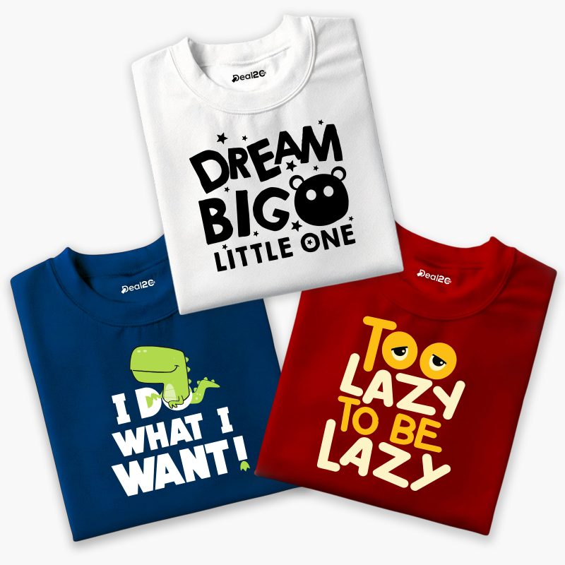 Pack of 3 Too Do Dream Printed Summer T-Shirts For Kids